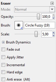 eraser settings