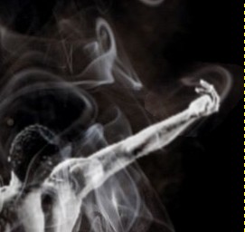smoke curl placed on hand
